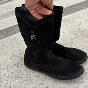 UGG Black Suede Boots with Beaded Accents
